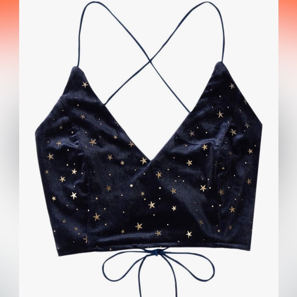 Midnight Star Velvet Crop Top
